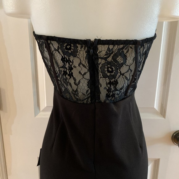 Lulus Sultry Persona Black Lace Strapless Bustier Mermaid Midi‎ Dress Size Large - Picture 13 of 16